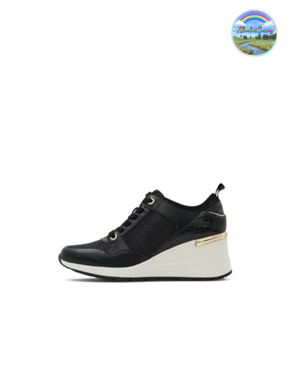 Wedge Heel Lace-Up Fashion Sneaker Round Toe Comfort Athletic Shoe